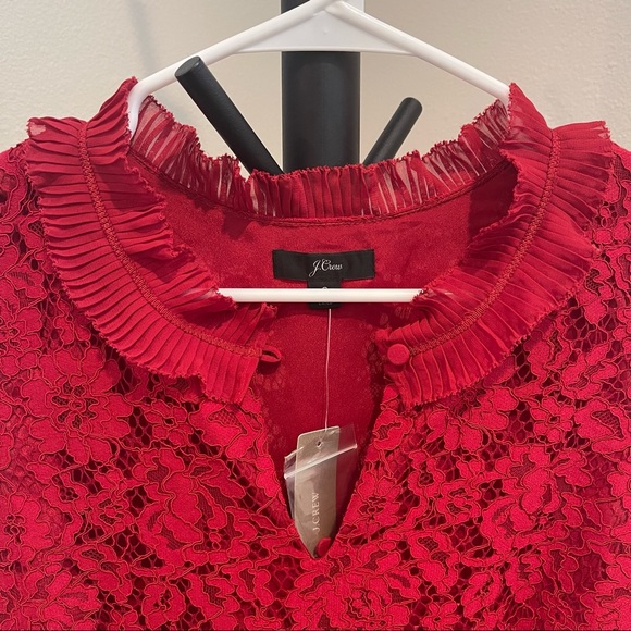 J.Crew Lace Ruffle-neck Top - Picture 3 of 4